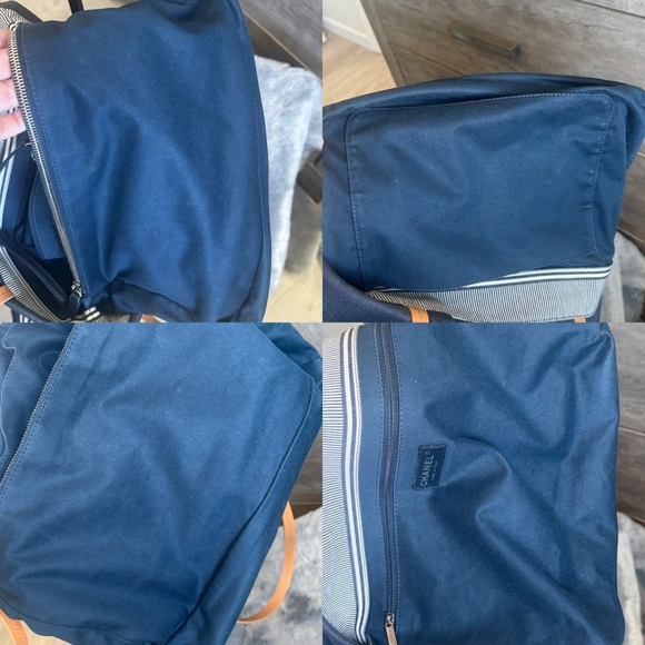 đź’™Chanel Blue Striped Large Denim Shopper Toteđź’™ - Picture 12 of 14